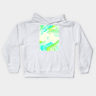 Blue and Green Swirls Kids Hoodie